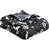 Bedlam Coperta Fleece Halloween (120 x 150cm) - Morbida e Accogliente Fleece Nera - Coperte Halloween con Pipistrelli e Teschi - Coperte e Plaid Halloween - Decorazioni Halloween