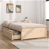 Capwee Giroletto Singolo 75x190 Letto Singolo con cassetti Giroletto Singolo con Contenitore Struttura Letto con cassetti-Naturale-75 x 190 cm