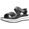 Igi&Co D.SINDY, Sandali con Zeppa Donna, Nero-Nero LAMINATO, 37 EU