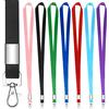 hoinya Cordino da collo, 7 pezzi, cordino da ufficio con ganci girevoli in metallo, clip per tenere un badge con nome, carta d'identità o chiavi, rosso, blu, nero, azzurro, rosa, viola, verde