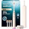 Philips Sonicare DiamondClean 9900 Prestige - Spazzolino elettrico con tecnologia SenseIQ e app, 5 modalità di pulizia, custodia da viaggio per la ricarica, Champagne, modello HX9992/44