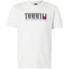Tommy Jeans Uomo T-Shirt Maniche Corte Flag Tee Regular Fit, Bianco (Ecru), L