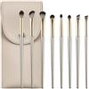 Yoezuo 8 Pezzi Pennelli per Occhi, Pennelli Make Up Set, Pennelli Trucco con Trousse in Pelle PU, Pennello per Ombretto, Pennello per Sopracciglia, Pennello per Eyeliner, Pennello per Sfumatura