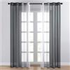 Topfinel Tende per Interni Voile Gradiente in Lino Tende Camera da Letto Moderna con Occhielli Tende Nero Semitrasparenti per Soggirono Tenda Trasparente Leggera per Finestra 140x225 CM-2 Pezzi