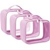 ANRUI 3 Pezzi Beauty Case Trasparente da Viaggio, TSA Borsa Trasparente Aereo per Trasporto di Liquidi, Sacchetti di Trucco Viaggio Borsa da Toilette per Donna Uomo, Rosa