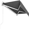 LIFERUN Tenda da Sole a Bracci Estensibili, 300 x 250 cm, Tenda a Braccio Raggi UV con braccio snodato, supporto a parete, manovella, in alluminio/poliestere, per esterni, terrazze, balcone, Grigio