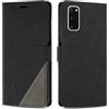 SONWO Cover per Samsung Galaxy S20, Flip Caso in PU Pelle Case Cover Custodia con Slot per Schede e Supporto Stand per Galaxy S20, Nero