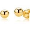 Miore Orecchini Donna Argento 925 a Lobo Placcato Oro Giallo 18K, Made in Italy, Piercing Ipoallergenici 5 mm, Confezionati in un Elegante Portagioie, Gioielli Ogni Giorno o Regalo Speciale
