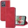 YUEQIAN Cover per Motorola Edge 50 Neo/Edge 60 Neo/ThinkPhone 25, Pelle PU Portafoglio Ultra sottile Antiurto Custodia, con Slot per Schede/Kickstand/Blocco RFID/Chiusura Magnetica Flip Case, Rosso