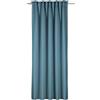Gardinia Sehlbach Tenda pronta per l'uso con fettuccia, Texture uni, Blu, 135 x 245 cm, Tessuto opaco, Eleganza naturale, Nastro integrato, Fissaggio facile, Certificato Oeko-Tex
