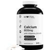 HIVITAL foods Calcio 800 mg con Vitamina D3 e K2. 240 compresse per 4 mesi di trattamento. Carbonato di Calcio Organico con Vitamine K2 MK7 e D3. Prodotto in Europa da HIVITAL
