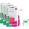 GUM BI-DIRECTION Scovolini interdentali a doppia posizione | Posizionamento a 90 gradi | pulizia dei denti e rimozione della placca | 1.2mm, ISO 3 | Taglia M | Confezione 3x6 + 1 campione 0