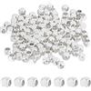 CREATCABIN 1 Scatola da 100 Pezzi Perline Distanziatrici A Cubo Perline Quadrate in Argento Sfuse da 3x3x3mm 925 ciondoli Sciolti Lisci in Ottone Placcato Argento Sterling Bracciale Collana 3x3x3mm