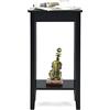 COSTWAY Tavolino da Salotto Alto a 2 Livelli Aperti, Tavolino Comodino in Legno di Pino Massicio, Tavolino Moderno Portaoggetti per Soggiorno e Camera da Letto, 40 x 30 x 73,5 cm (1, Nero)