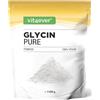 Vit4ever Glicina pura - 1100 g (1,1 kg) di polvere pura senza additivi - Con cucchiaio dosatore - Amminoacido L-glicina dosato in modo ottimale, naturalmente dolce - Vegano