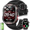 YYKY Smartwatch Uomo Orologio 2.01"Militare Fitness Tracker[40 Giorni in Standby]con Blaue+LED Torcia/antiurto/Contapassi/Chiamate Bluetooth+SOS/600 mAh/Sonno/𝐒𝐩𝐎𝟐/100+Sportive/IP68/Android IOS