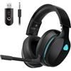 Gvyugke Cuffie da gioco wireless da 2,4 GHz per PC, PS5, Mac, Switch, cuffie wireless Bluetooth con microfono rimovibile con cancellazione del rumore, modalità cavo da 3,5 mm per la serie Xbox