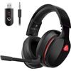 Gvyugke Cuffie da gioco wireless PC, PS5, Mac, Switch, cuffie wireless Bluetooth con microfono rimovibile con cancellazione del rumore, jack da 3,5 mm per cuffie Wired