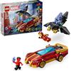 LEGO Marvel Auto di Iron Man Car e Black Panther contro Hulk Rosso - Modello di Macchina Giocattolo e Aereo da Costruire con 3 Minifigure di Supereroi, Giochi per Bambini e Bambine da 7 Anni 76310