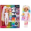 Rainbow High Colour & Create Fashion DIY Doll - Occhi verdi, coda di cavallo, top e scarpe in regalo, pennarelli arcobaleno lavabili - Colora, crea, gioca, risciacqua, ripeti - Età 4-12