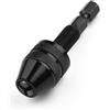 Allthingstore Adattatore per mandrino senza chiave con gambo esagonale da 1/4 di pollice, strumento di conversione del driver a cambio rapido compatibile con punte da trapano 0 3 8 mm (0,3-6,5 mm)