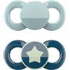 dentistar Day & Night Succhietto set da 4 - Taglia 3 da 14 mesi - Succhietto in silicone delicato su denti e mascella - Turchese & Blu con stella - Made in Germany