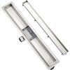 Plumbsys Canalina di scarico100cm in acciaio inox，scarico a pavimento con pannello 2in1piastrellabile，Canale doccia con dispositivo deodorante e filtro per capelli sifone，extra piatto，Drenaggio rapido