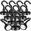 Aenienoe 12Pezzi Calamita con Gancio Potente Piccole Ganci Magnetici Extra Forti Neodimio non c'è bisogno di Fare Buchi Magneti Frigotelaioin Ferro,Soffitto,Cucina,Pesante Nero 16mm Magnete Ganci