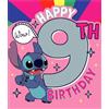 UK Greetings Biglietto di auguri per il 9° compleanno di Lilo e Stitch Disney, per ragazza, regalo di buon compleanno, per lei, ragazze, donne, motivo Stitch, con busta, 15,9 x 18,4 cm