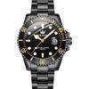 OLEVS Orologio da uomo in argento, grande viso in acciaio inox, classico facile da leggere orologio da polso di lusso da uomo, 5885 quadrante nero/cinturino nero, Standard