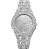 OIDEA Orologi da uomo con strass, orologio da polso da uomo, analogico, al quarzo, con brillantini, cinturino in acciaio inox, punk rock, calendario con quadrante ottagonale, impermeabile, 10 m,