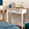 DEGHI Consolle 87x78h cm in legno bianco e naturale con 2 cassetti - Nayeli