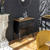 DEGHI Cassettiera 75x76h cm in legno nero e naturale con 3 cassetti - Nayeli