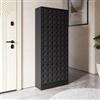 DEGHI Scarpiera 63x153h cm nero con frontali decorati e 4 ante a ribalta - Miara