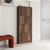 DEGHI Scarpiera salvaspazio 63x153h cm noce con frontali decorati e 4 ante a ribalta - Kyra