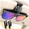 JOYROOM 2026 Upgrade 2 Pack Porta Occhiali Auto, Magnetico Porta Clip Occhiali da Sole, Universale in Pelle Clip Sole per Occhiali Compatibile con Tutti Gli Occhiali (Nero)