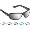CRESSI Ninja Floating Sunglasses - Occhiali Sportivi da Sole Polarizzati Gallegianti da Uomo, Nero Lucido-Lente Grigio Scuro, Taglia Unica