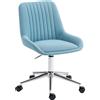 HOMCOM Sedia per Scrivania ad Altezza Regolabile con 5 Rotelle, in Silicone PU, Schiuma e Acciaio, 52x58x80-90 cm, Blu | Aosom Italy