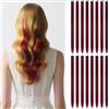 INSPUTOL Extension per capelli con clip - 16 pezzi da 55 cm di capelli sintetici lisci per ragazze e donne con colpi di sole (bordeaux)
