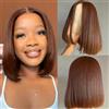 TNICE Chocolate Brown Lace Front Wig Human Hair 4x4 HD Lace Short Bob Wig Straight Wigs Brazilian Virgin Glueless Lace Frontal Wigs for Black Women 14 Inch