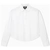 Armani Exchange Women's Icon Project, Sostenibile, Piccolo Logo Ricamo, Camicia, Bianco, S, Bianco Ottico, S