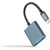Blendend Convertitore da USB-C a VGA, alluminio grigio 10 cm, ideale per collegare dispositivi a monitor e proiettori.
