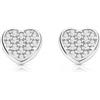 Monde Petit Mondepetit - Orecchini ragazza Cuore Zircone Oro Bianco 9K - Scatola Regalo - Certificato di garanzia