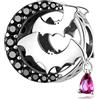 Fanona Charm Perla di fascino del pipistrello di Halloween in argento sterling 925 per braccialetto Pandora
