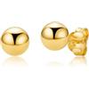 Miore Orecchini Donna Argento 925 a Lobo Placcato Oro Giallo 18K, Made in Italy, Piercing Ipoallergenici 6 mm, Confezionati in un Elegante Portagioie, Gioielli Ogni Giorno o Regalo Speciale