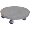 Wagner Carrello per Piante Stone Ø 28 x 7,5 cm I Carrello per Fiori per Interni ed Esterni, Stile terrazzo Scuro I Portavaso in Cemento con 2 Freni I Portata 100kg - 20090101