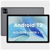 WeTapper Android Tablet 10 inch 3GB RAM 64GB ROM Android 12 Tablets Octa-Core Processor 1280x800 IPS Display Tablet with 2+8MP Camera WiFi Bluetooth 6000mAh Battery (Grey)