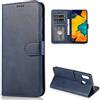CTIUYA Custodia protettiva per Samsung Galaxy A20E, custodia in pelle, con chiusura a portafoglio, custodia magnetica, custodia in pelle per Samsung Galaxy A20E, blu scuro