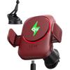 INIU Caricatore Wireless Auto 15W con Ventola e LED, Certificato Qi2 Ricarica Rapida e Supporto per iPhone 16 Pro Max/15/14/13/12 ect, Rosso