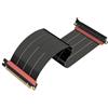 LINKUP - AVA5 Cavo Riser PCIE 5.0 | Pronto per RTX5090 RX9070 GPU | Velocità x16 128GB/s | Compatibile con PCIE 4.0 e WRX80/WRX90E | Angolo dritto Nero 30cm (Lunghezza totale 34cm)